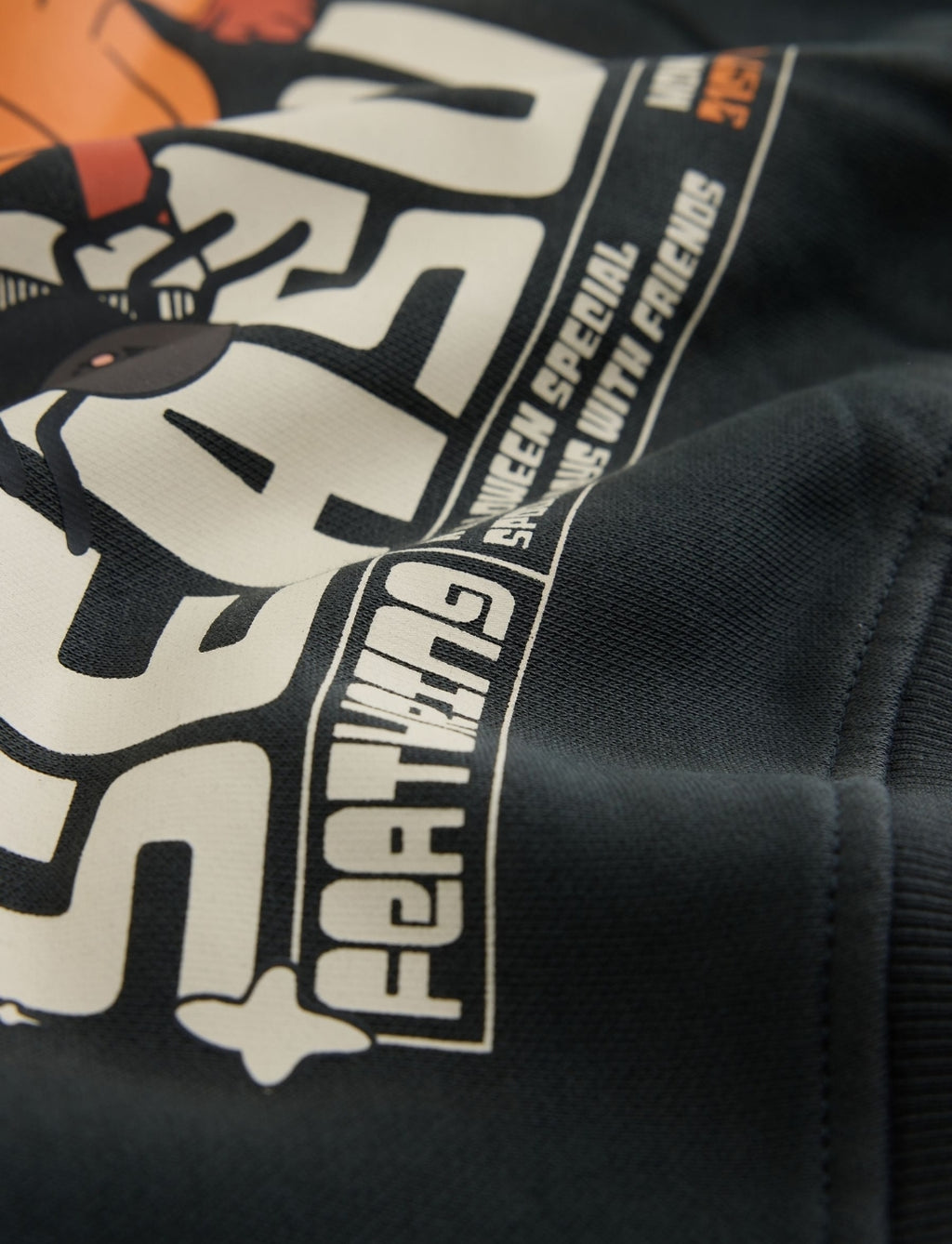 Charcoal Grey All Over Printed Crew NeckSweat Top