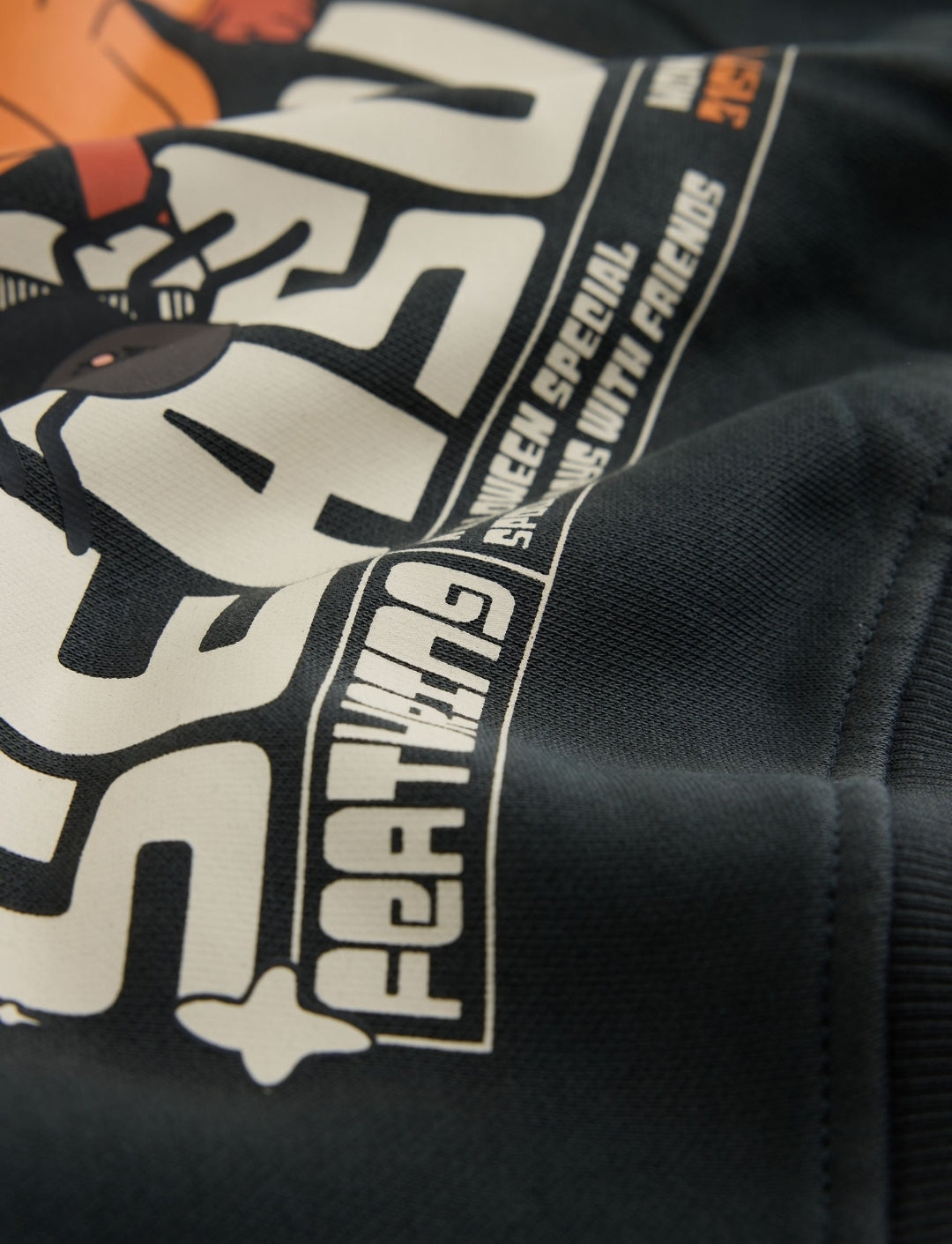 Charcoal Grey All Over Printed Crew NeckSweat Top