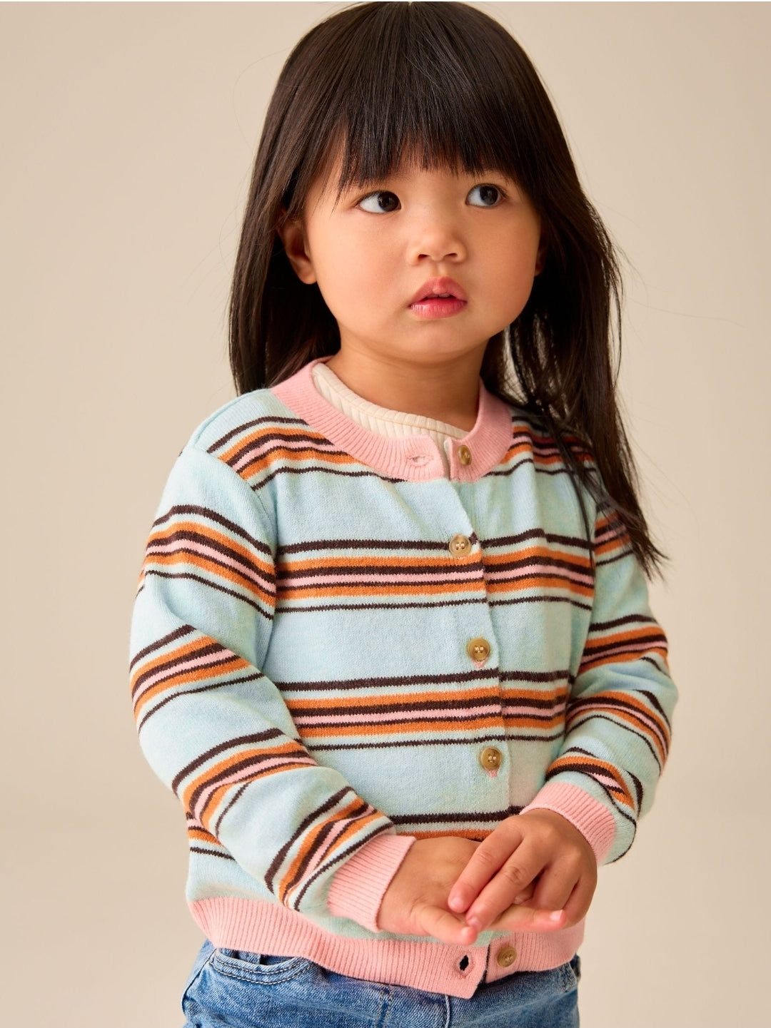 Mint Stripe Knit Cardigan