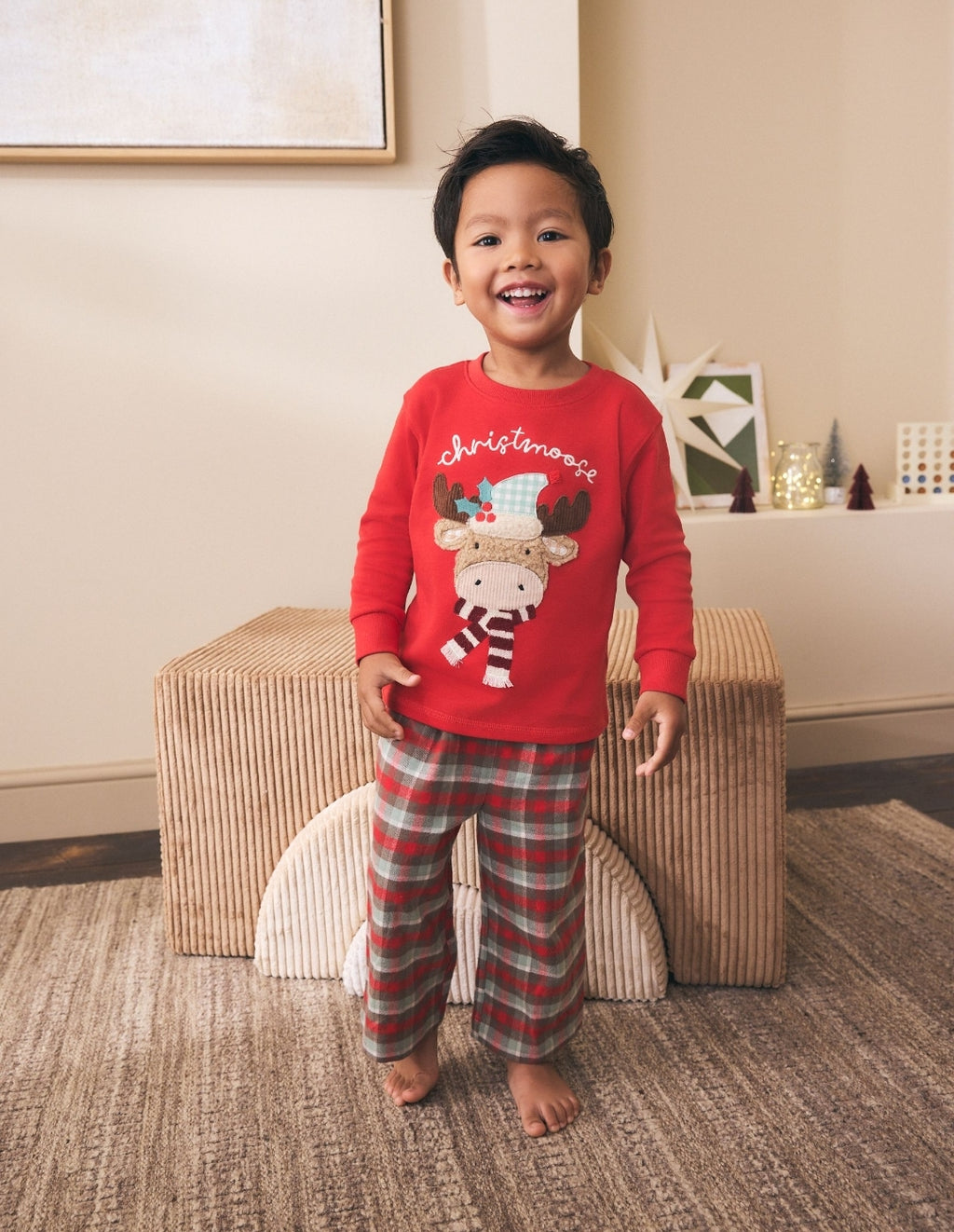 Red Christmoose Check Christmas Pyjamas