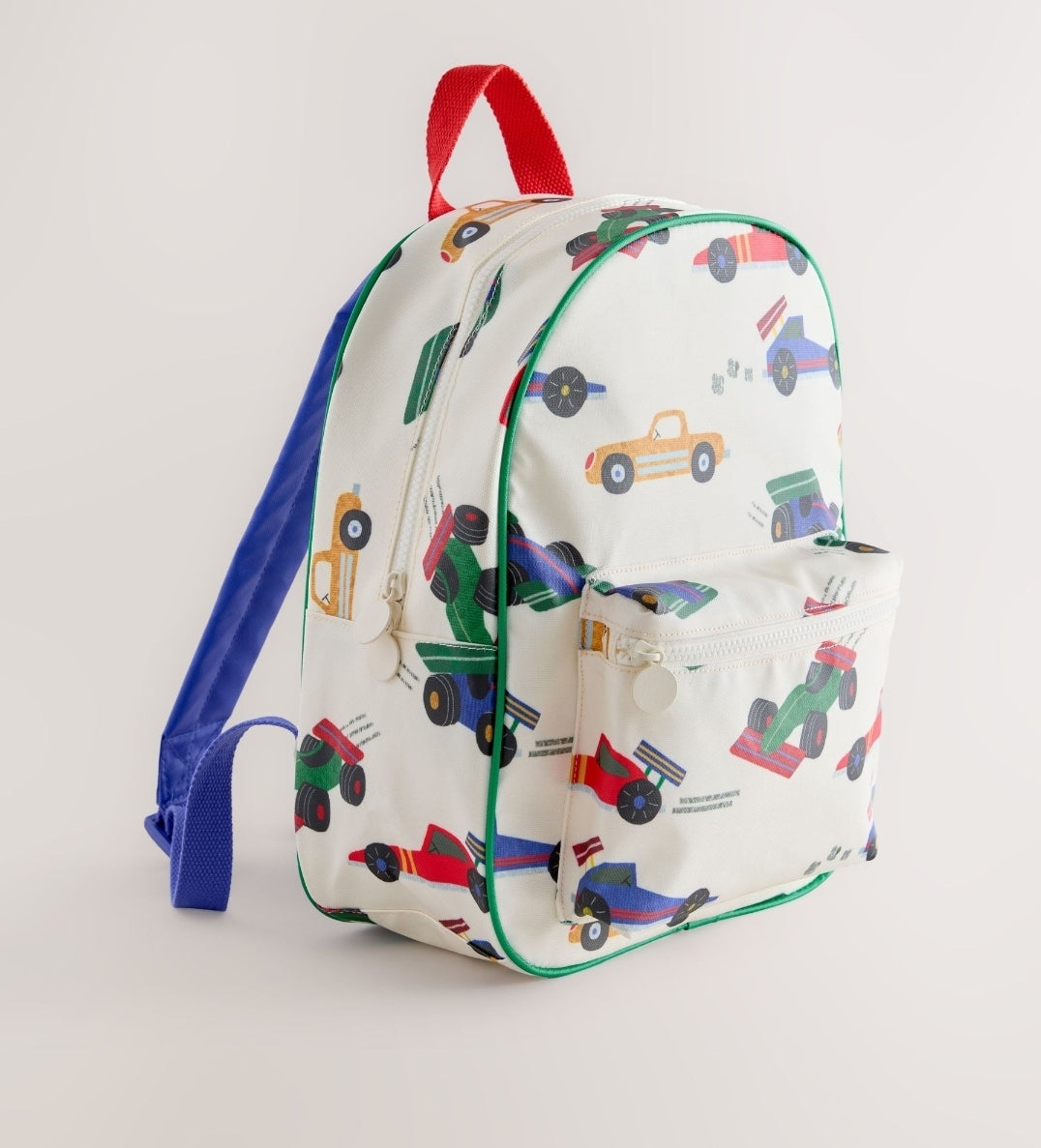 Ecru White All-Over-Print Cars Backpack 14 inches