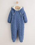 Blue Quilted Hooded Nylon Baby
All-In-One