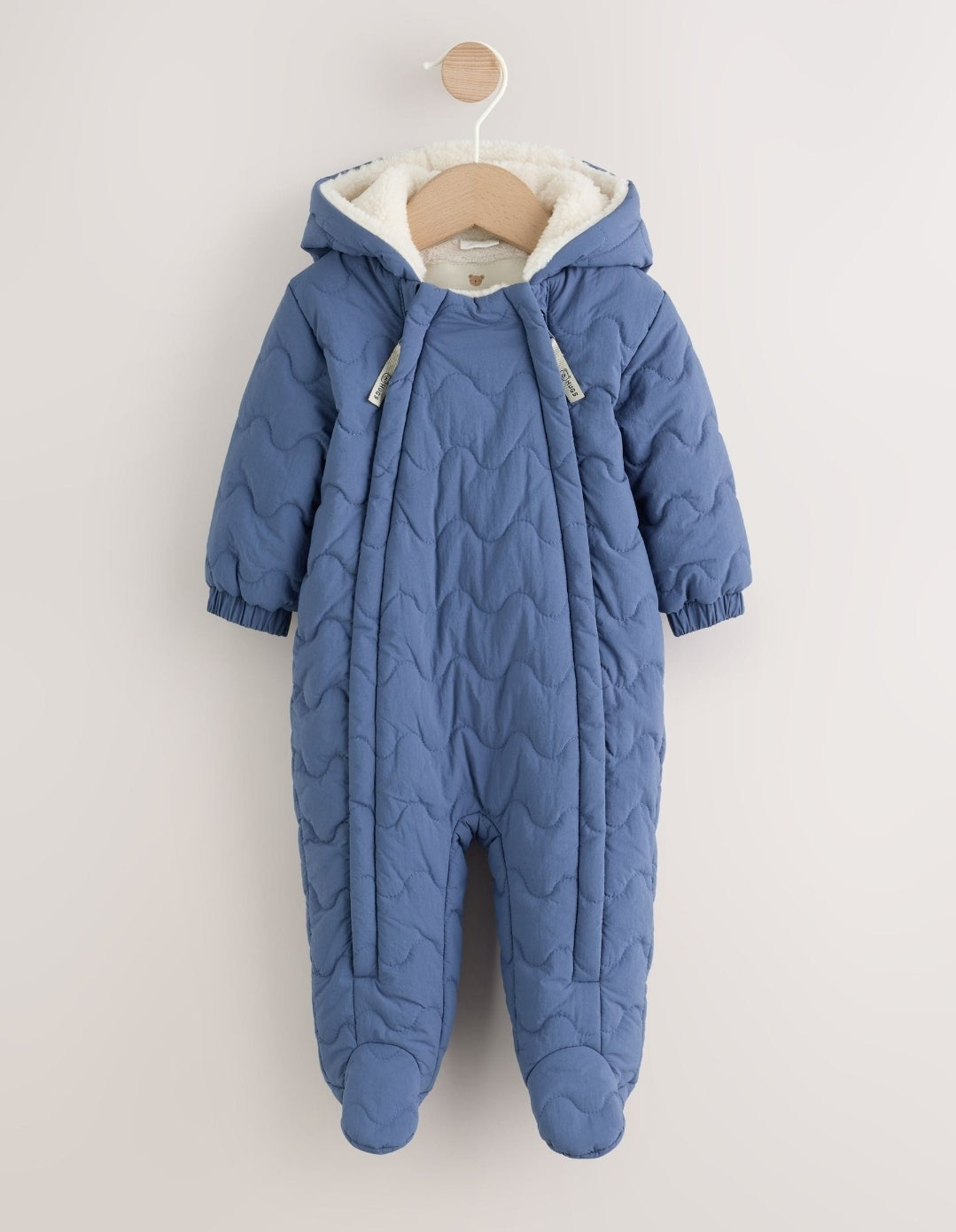 Blue Quilted Hooded Nylon Baby
All-In-One