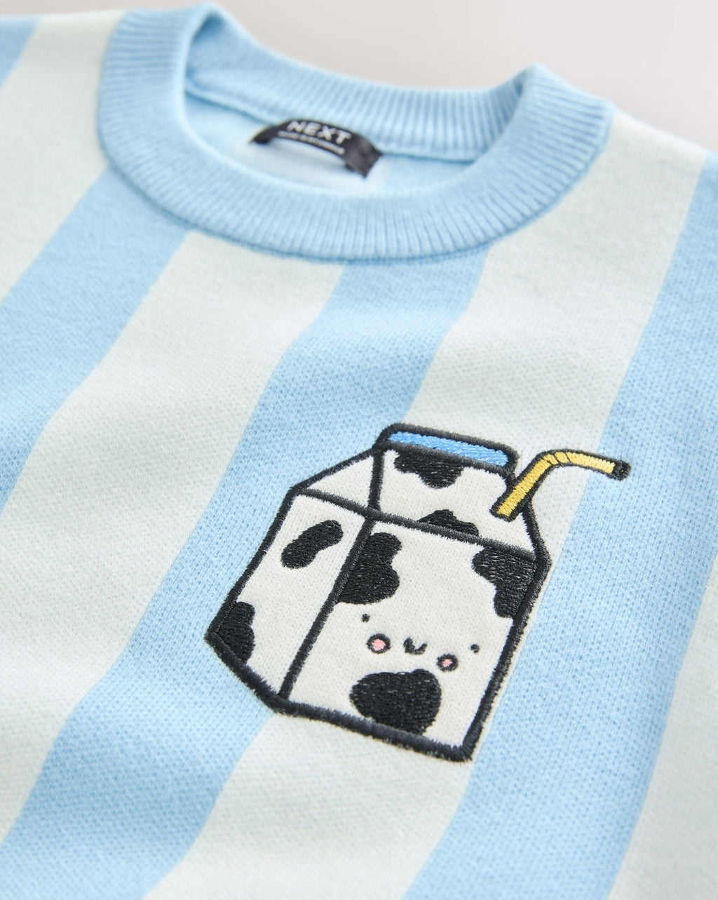 Light Blue Knitted Crew Neck Jumper