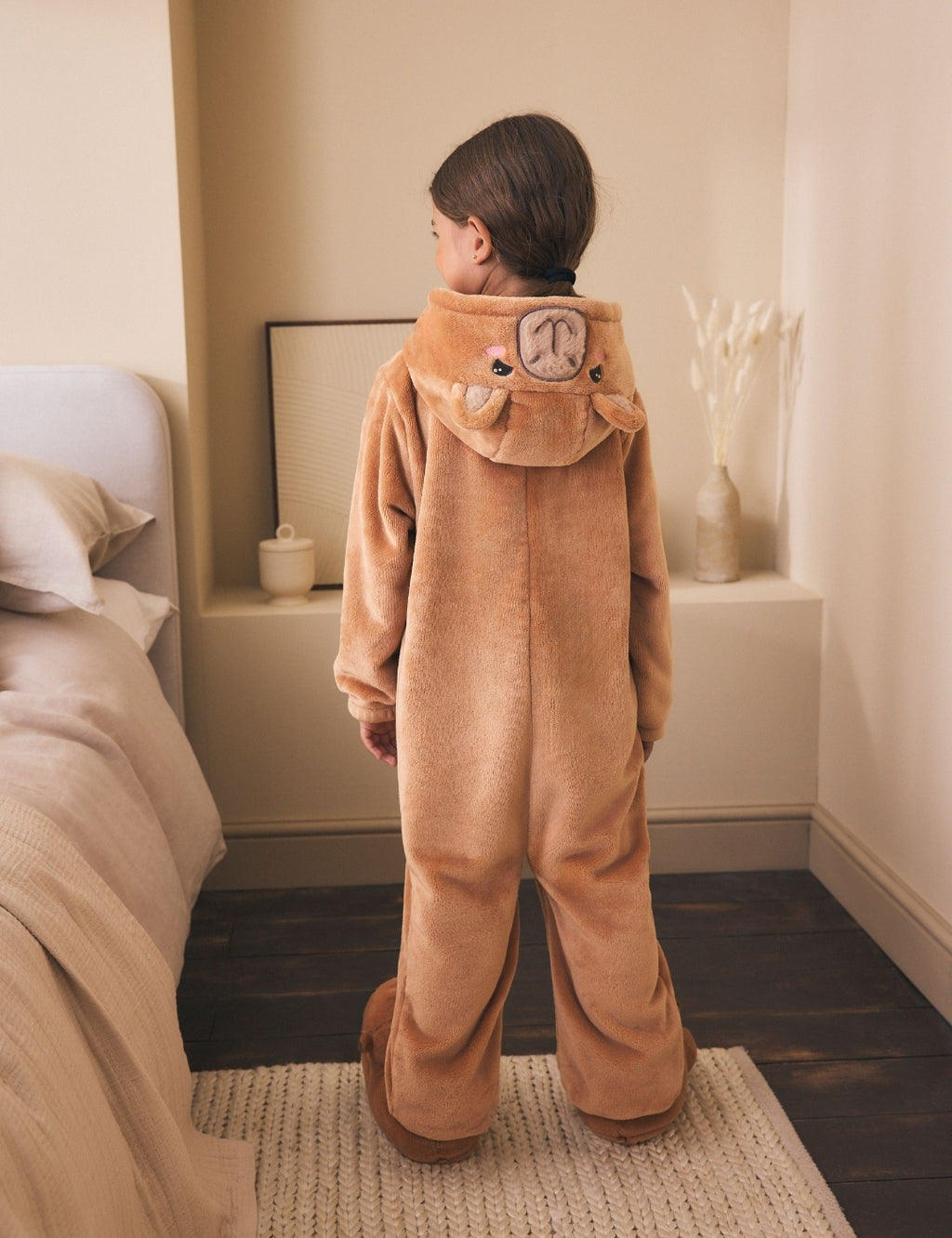Brown Capybara Hood Fleece All-In-
One