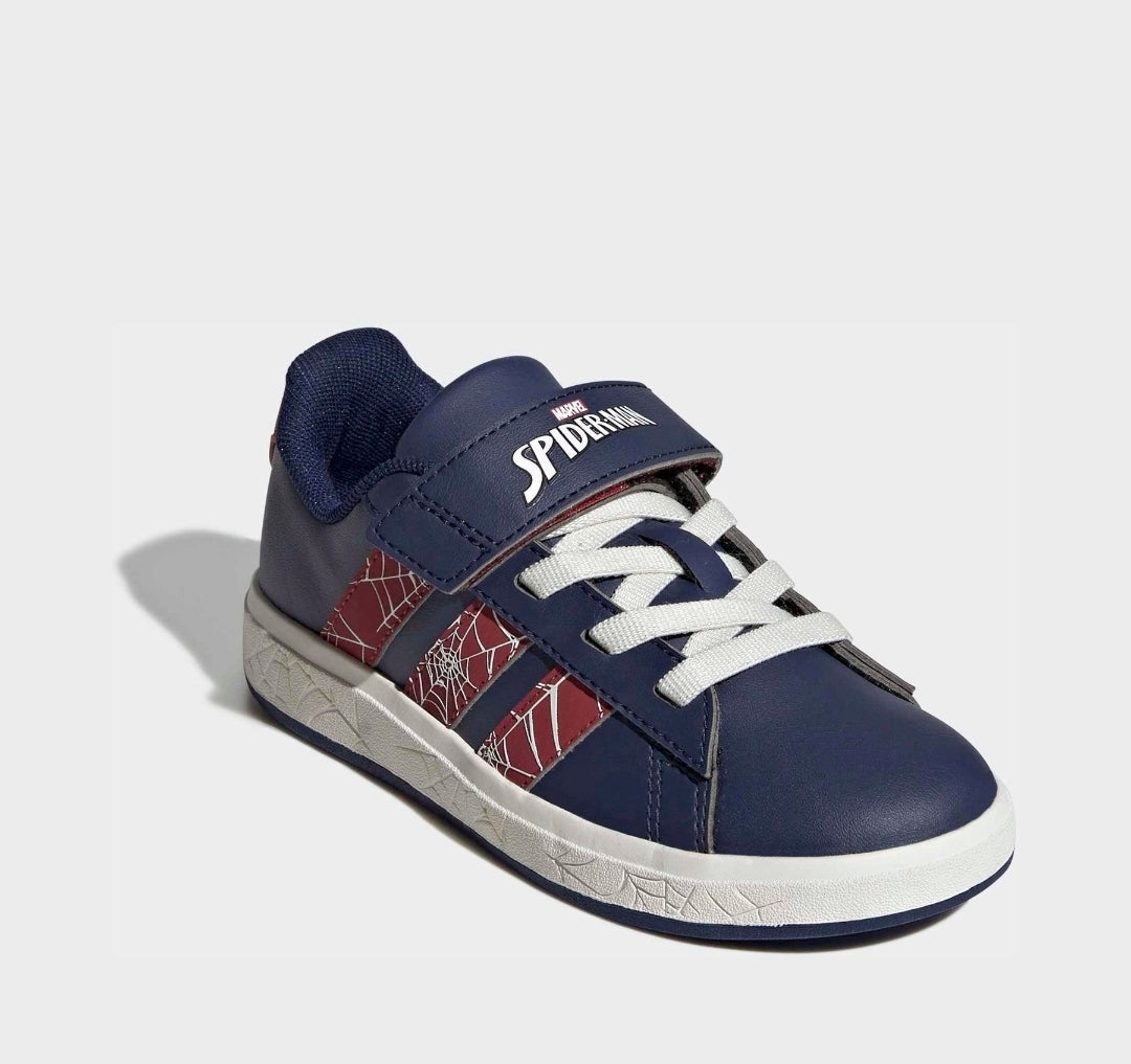 adidas Blue Marvel Spiderman Grand
Court Kids Trainers