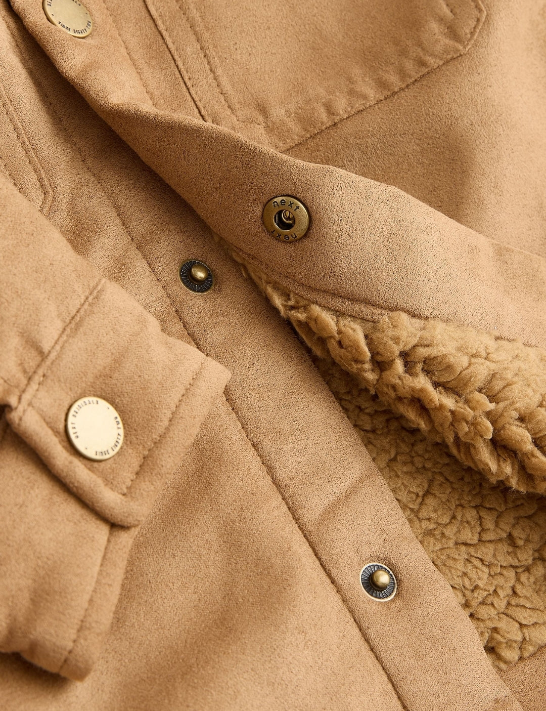 Tan Brown Faux Suede Borg Lined
Shacket
