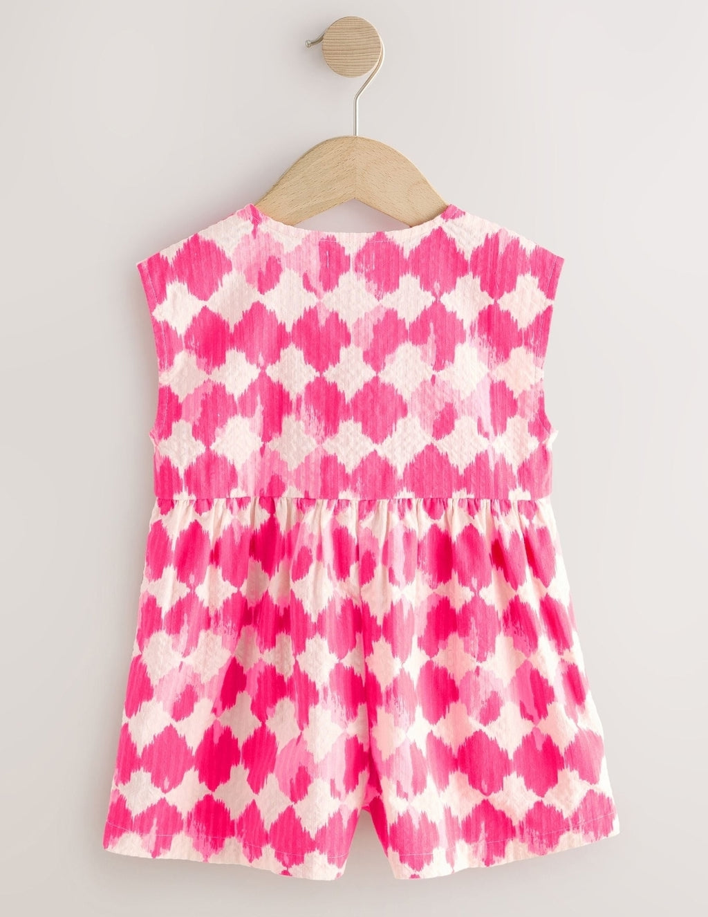 Neon Pink Soft Checkerboard Print
Sleeveless Playsuit