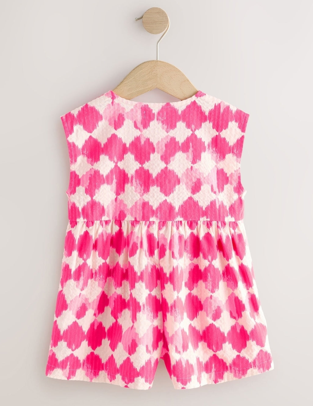 Neon Pink Soft Checkerboard Print
Sleeveless Playsuit