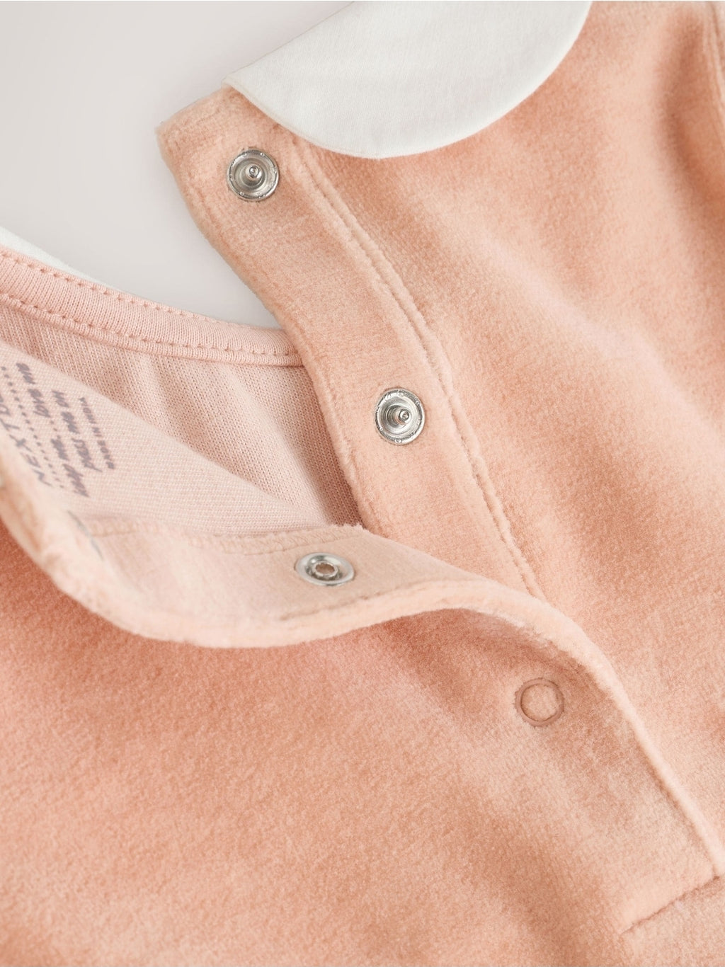 Pink Velour Baby Sleepsuit
