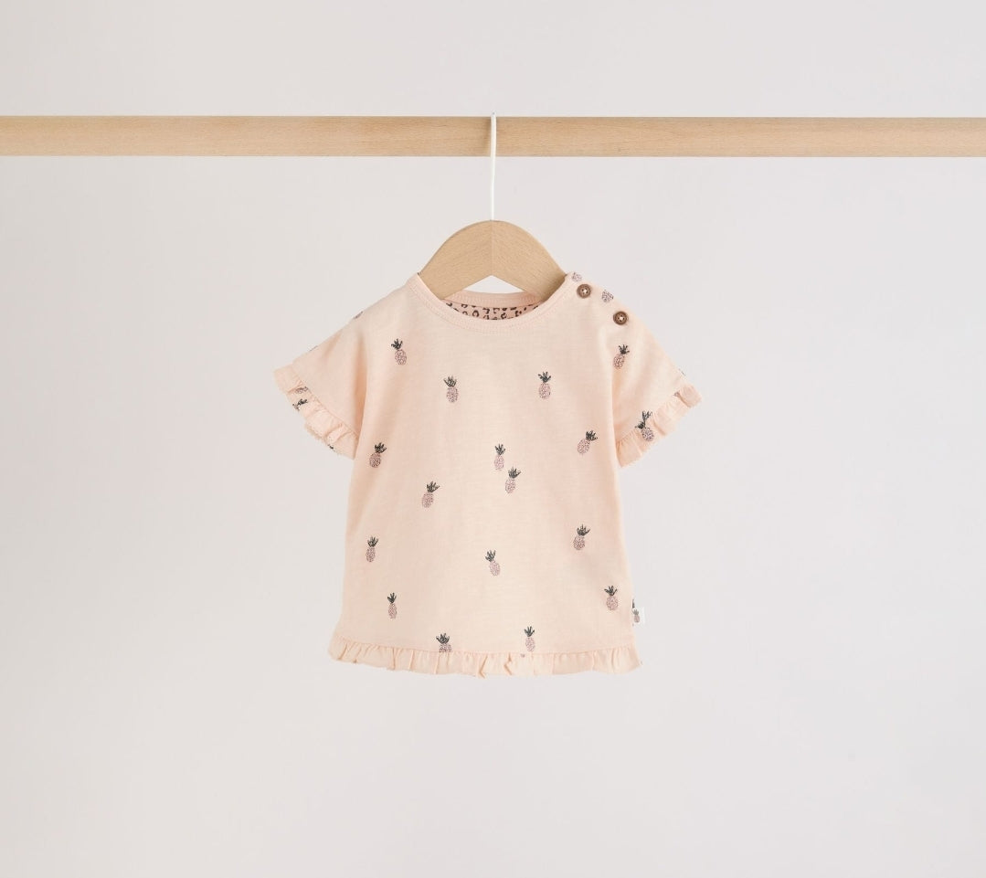 Monochrome Flower Short Sleeve
Top and Shorts Baby Set 6 Piece