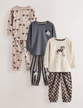 Ecru/Charcoal Mono Dog Oversized Pyjamas 3 Pack