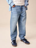 Light Blue Denim Baggy Tapered Authentic Jeans