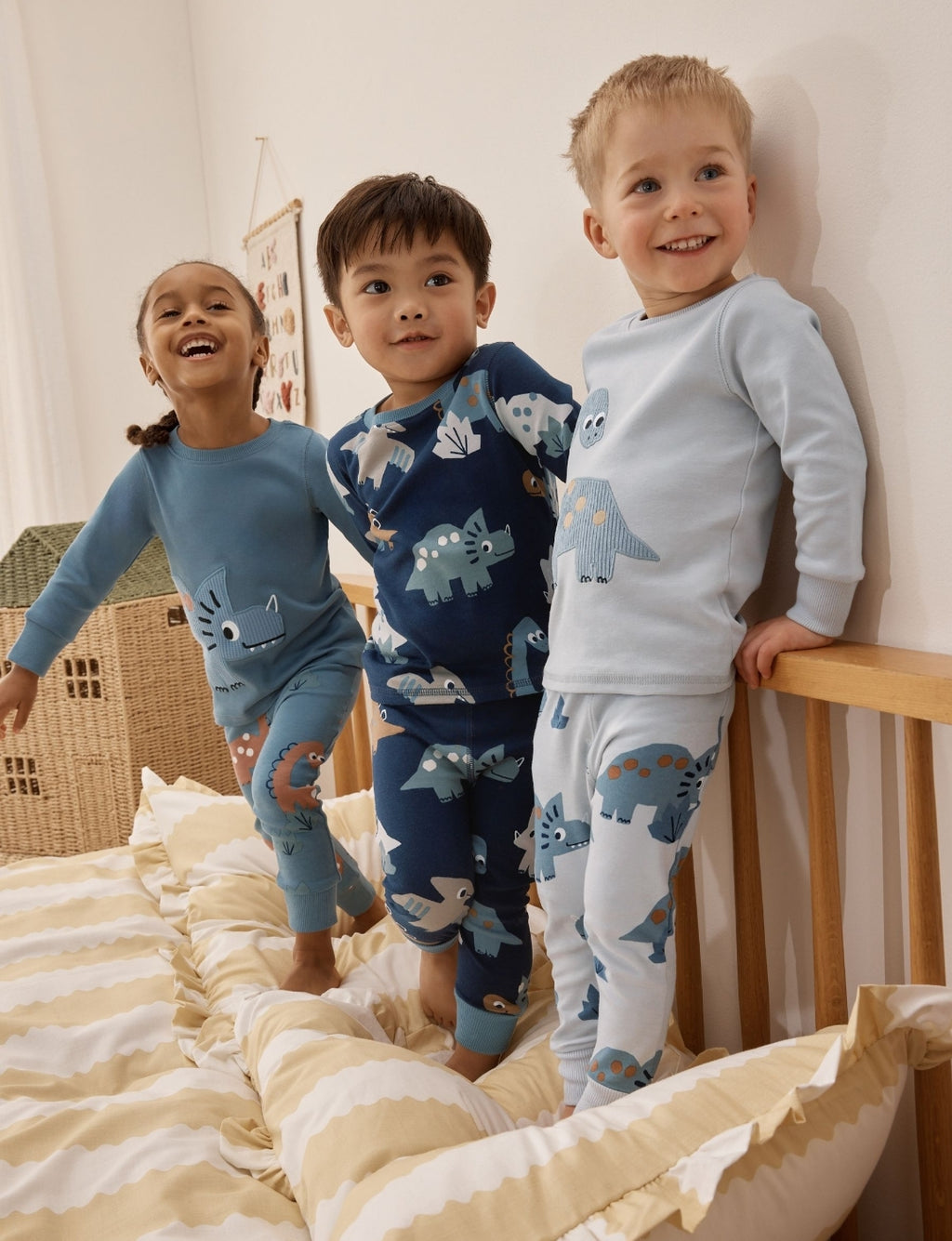 Navy/Grey Dinosaur Snuggle Pyjamas 3 Pack