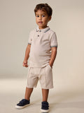 Neutral Short Sleeve Polo Shirt and Shorts Set