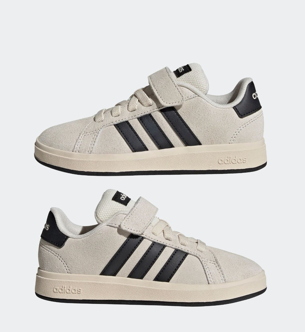 adidas Neutral Grand Court OOs Suede
Elastic Lace Kids Trainers