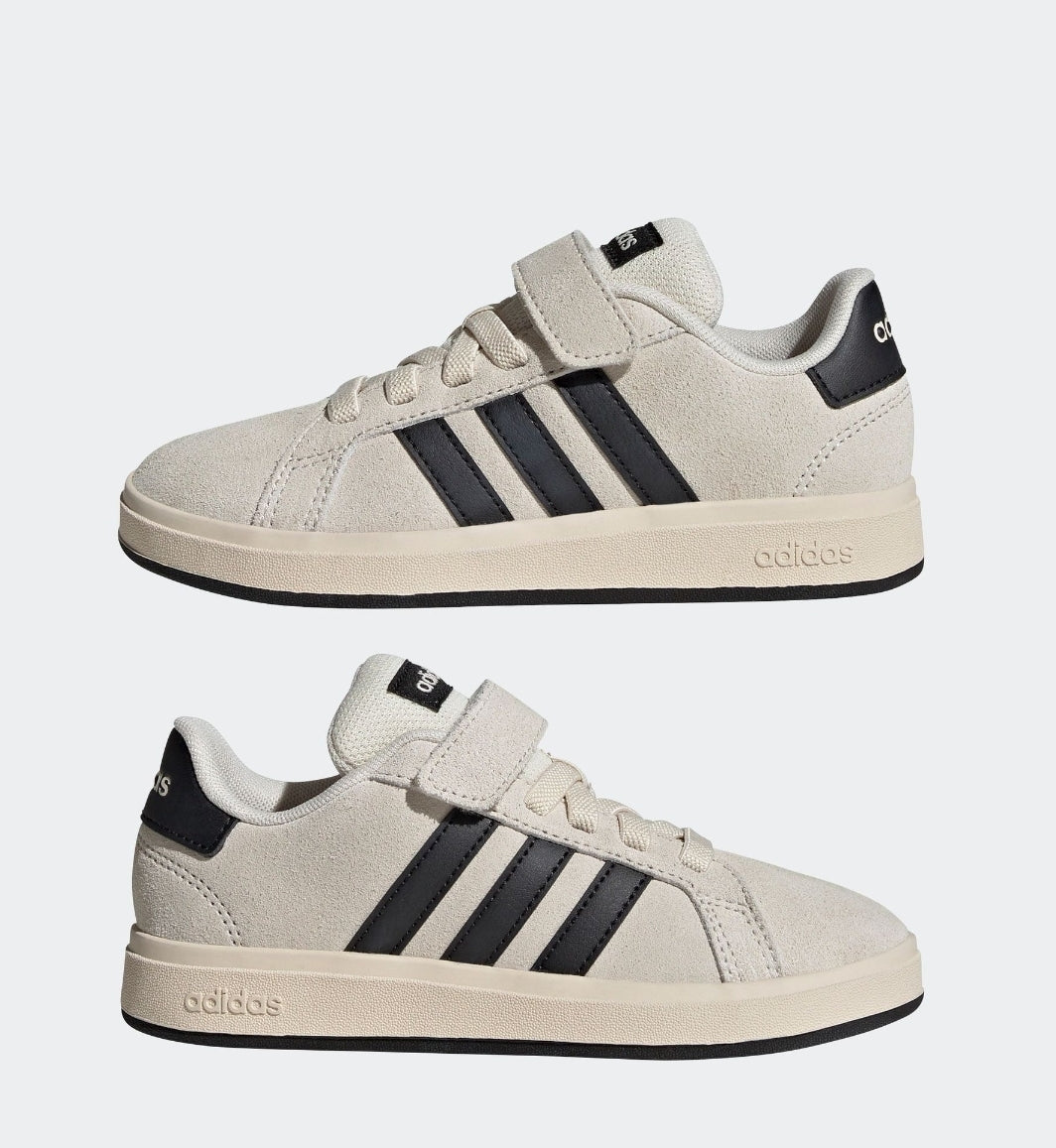 adidas Neutral Grand Court OOs Suede
Elastic Lace Kids Trainers