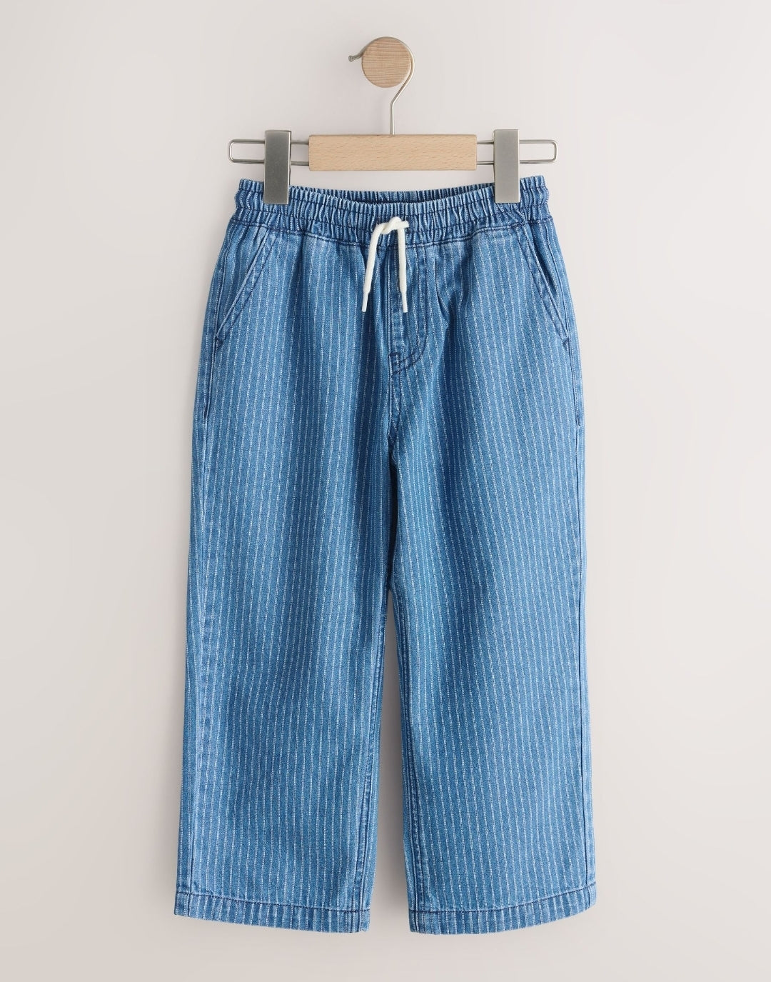 Blue/Ecru Stripe Pull on Jeans