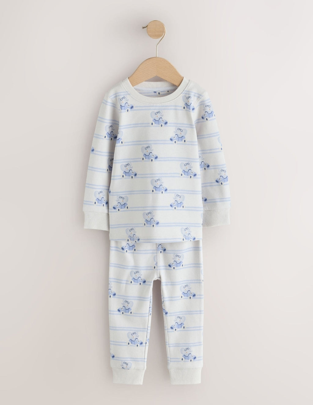 Blue/White Elephant Snuggle Pyjamas 3 Pack