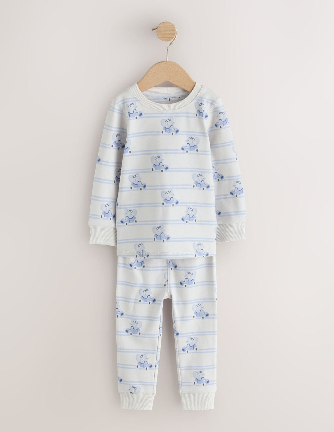 Blue/White Elephant Snuggle Pyjamas 3 Pack