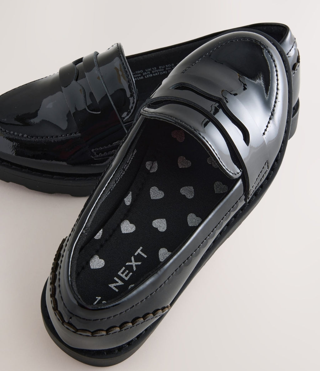 Black Patent School Leather Slim
Sole Loafers