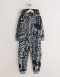 Grey/Black Grafitti Fleece All-In-One