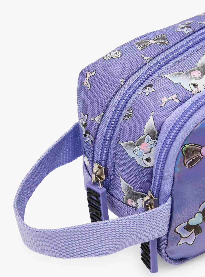 Sanrio Kuromi Print Pencil Pouch with Zip Closure
