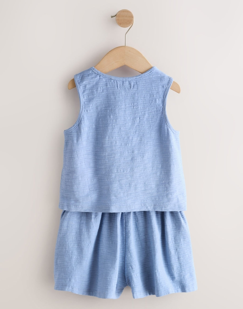 Blue Embroidered Vest and Shorts
Set
