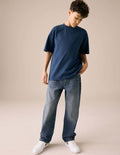 Dark Blue Denim Wide Fit Authentic f Jeans