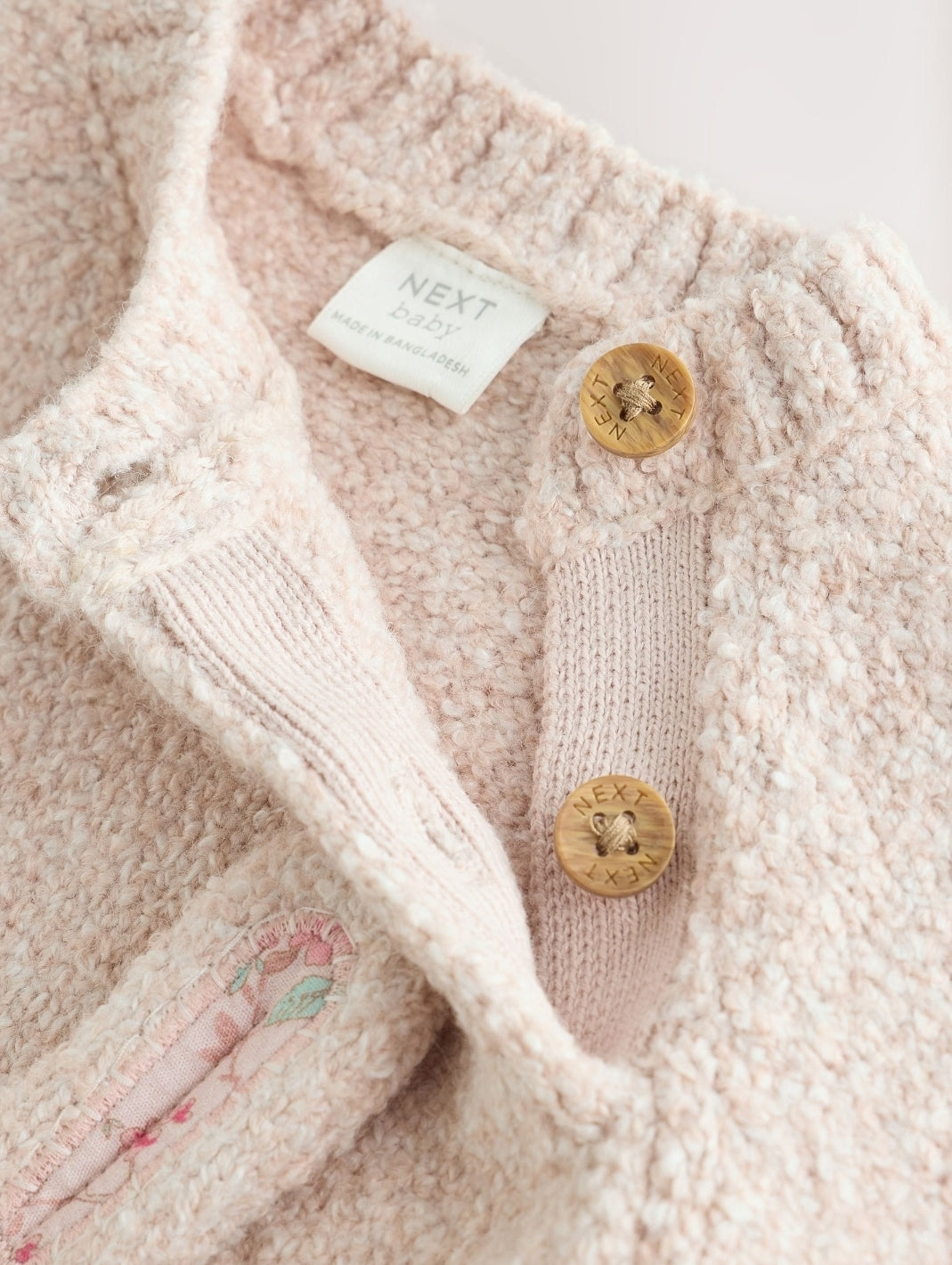 Ecru Bunny Knitted Jumper and Floral Leggings Baby Set 2 Piece