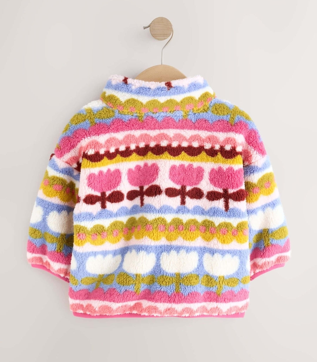 Pink/Blue Flowers Half Zip Fleece