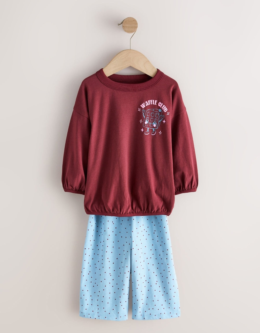 Pink/ Brown Graphic Top Wide Leg Pyjamas 3 Pack