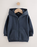 Navy Soft Touch Zip Up Hoodie