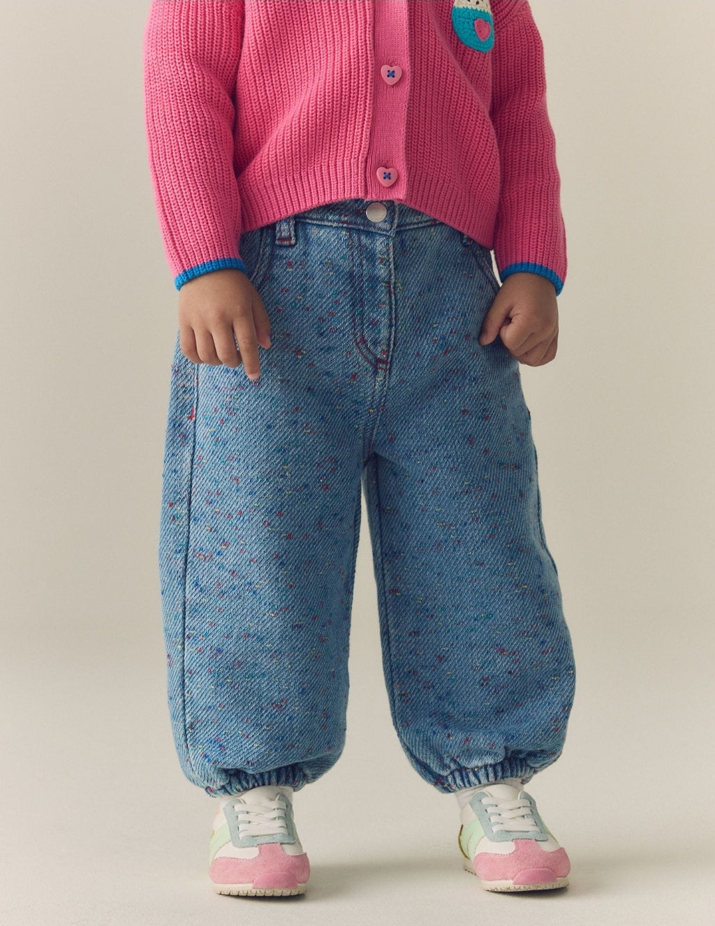 Rainbow Neppy Barrel Jeans