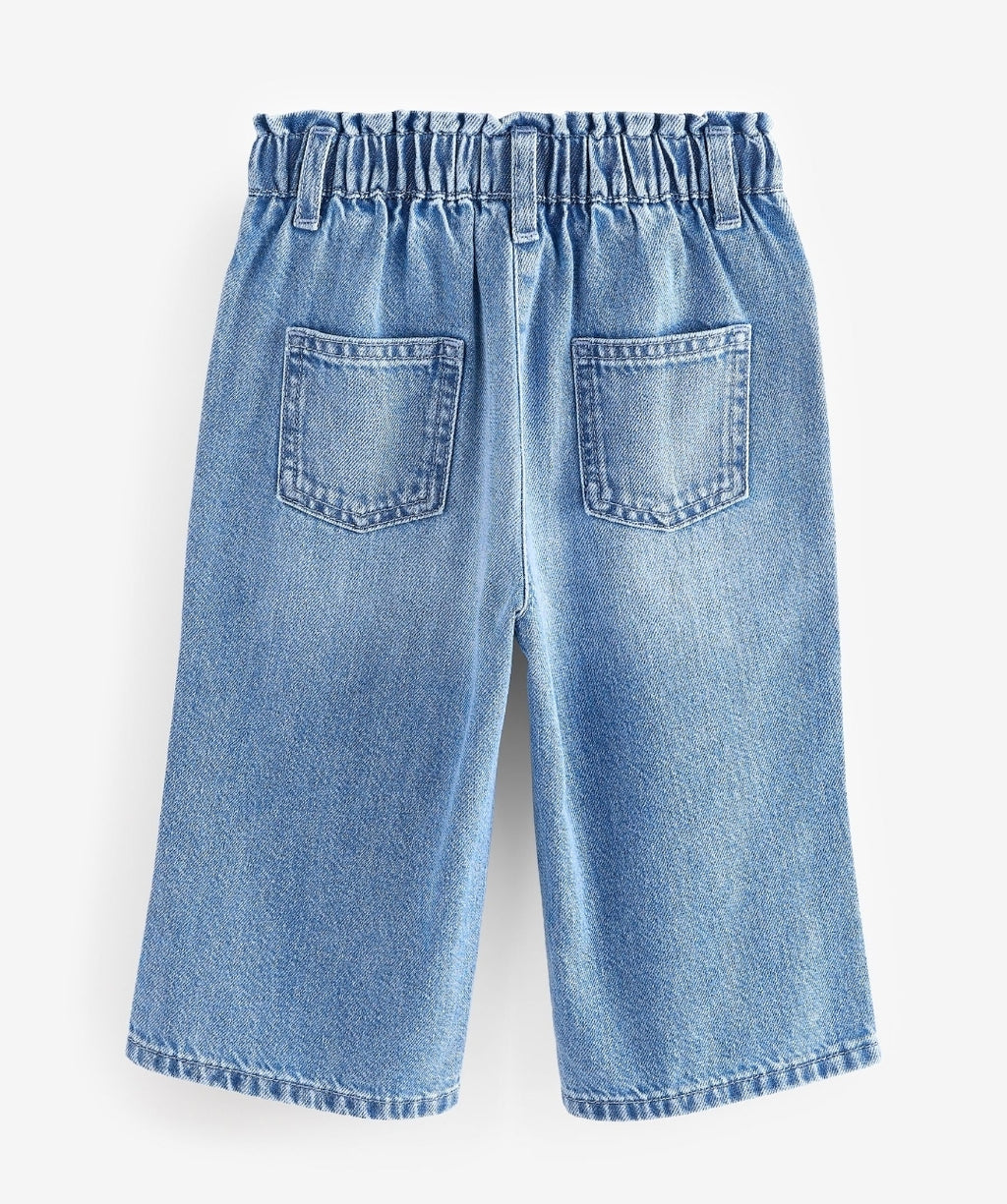 Blue Denim Wide Leg Jeans