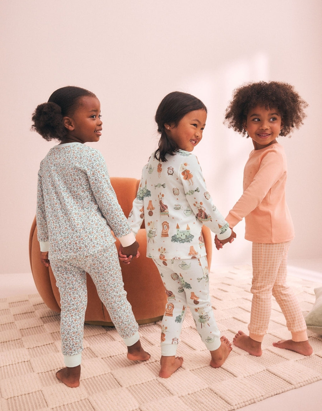 Ecru/Peach Snuggle Pyjamas 3 Pack
