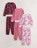Pink/Brown Bow Jogger Pyjamas 3 Pack