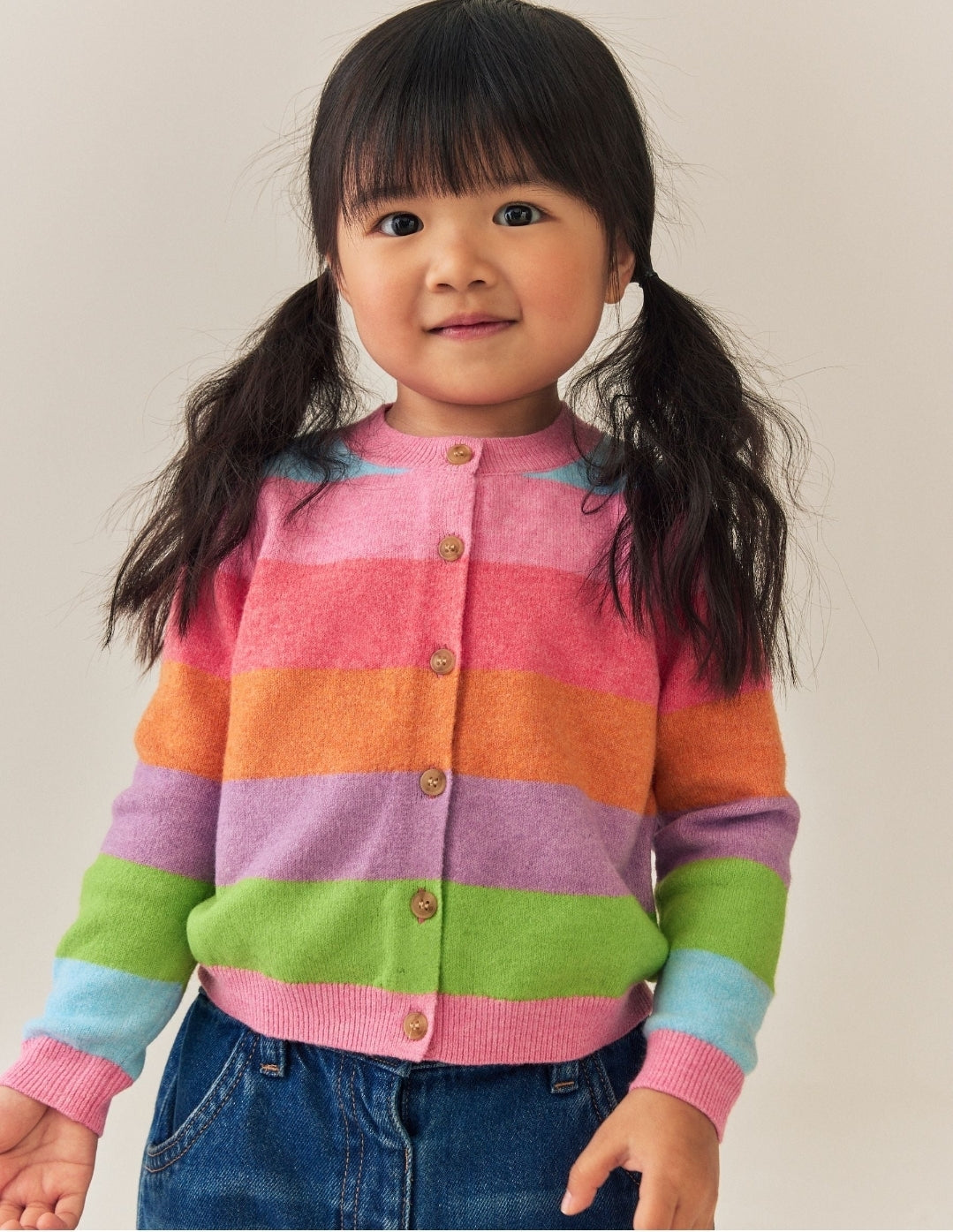 Rainbow Stripe Knit Cardigan