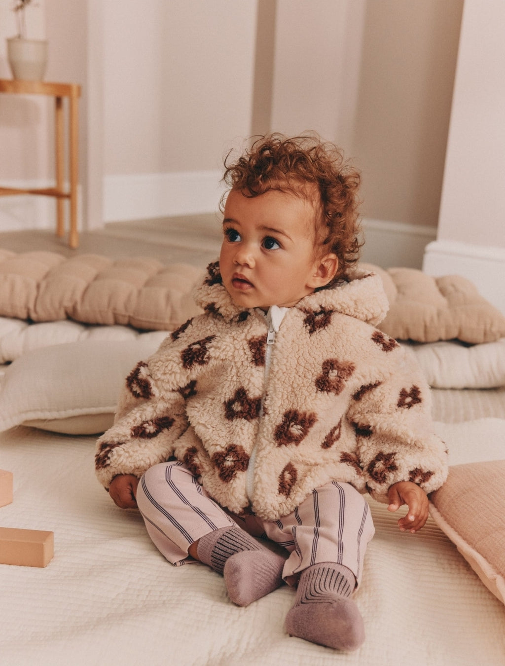 Neutral and Chocolate Floral Borg
Baby Zip Thru Jacket
