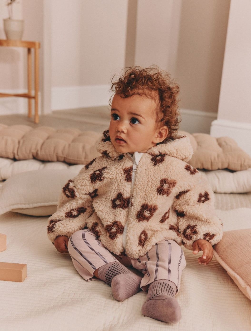 Neutral and Chocolate Floral Borg
Baby Zip Thru Jacket