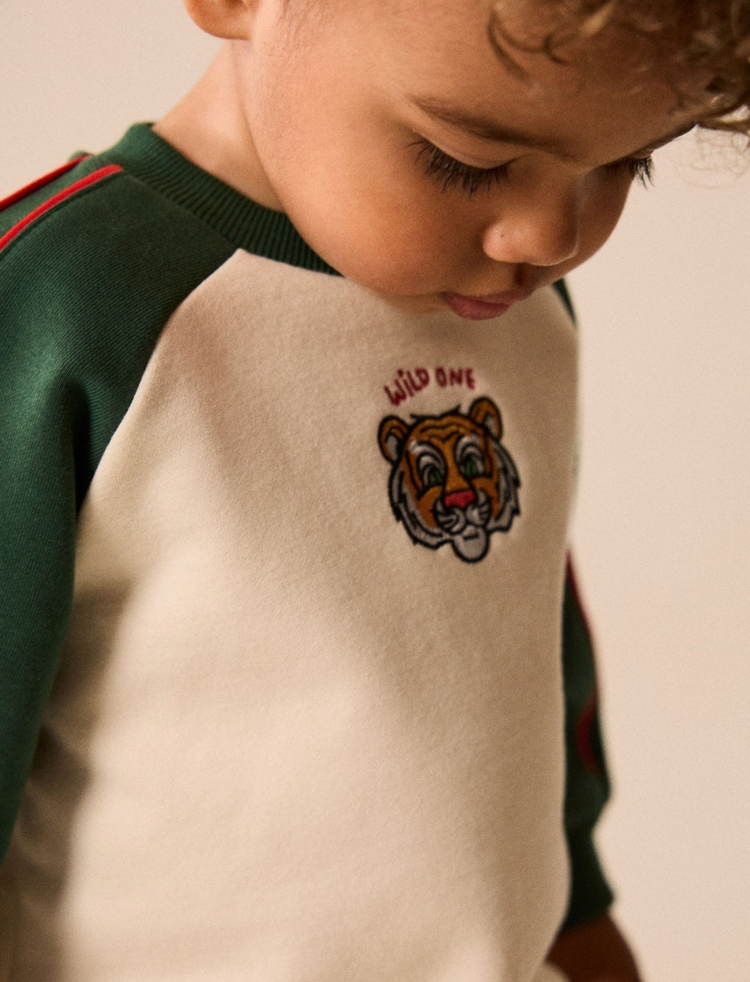 Green/White Printed Crew Neck Sweat