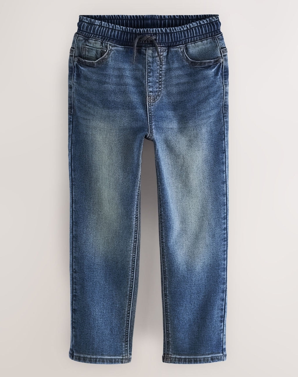 Mid Vintage Blue Loose Fit Stretch Elasticated Waist Jeans