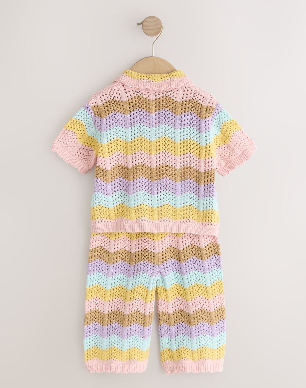 Multi Stripe Knitted Shirt and Trousers Set