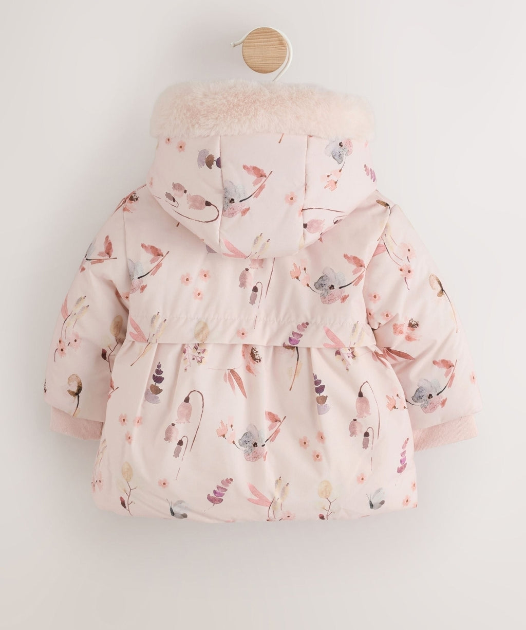 Watercolour Printed Bow Front
Puffer Baby Jacket