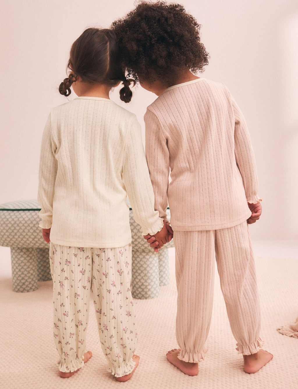 Pink Pointelle Jogger Pyjamas 2 Pack