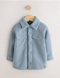 Blue Borg Lined Cord Shacket