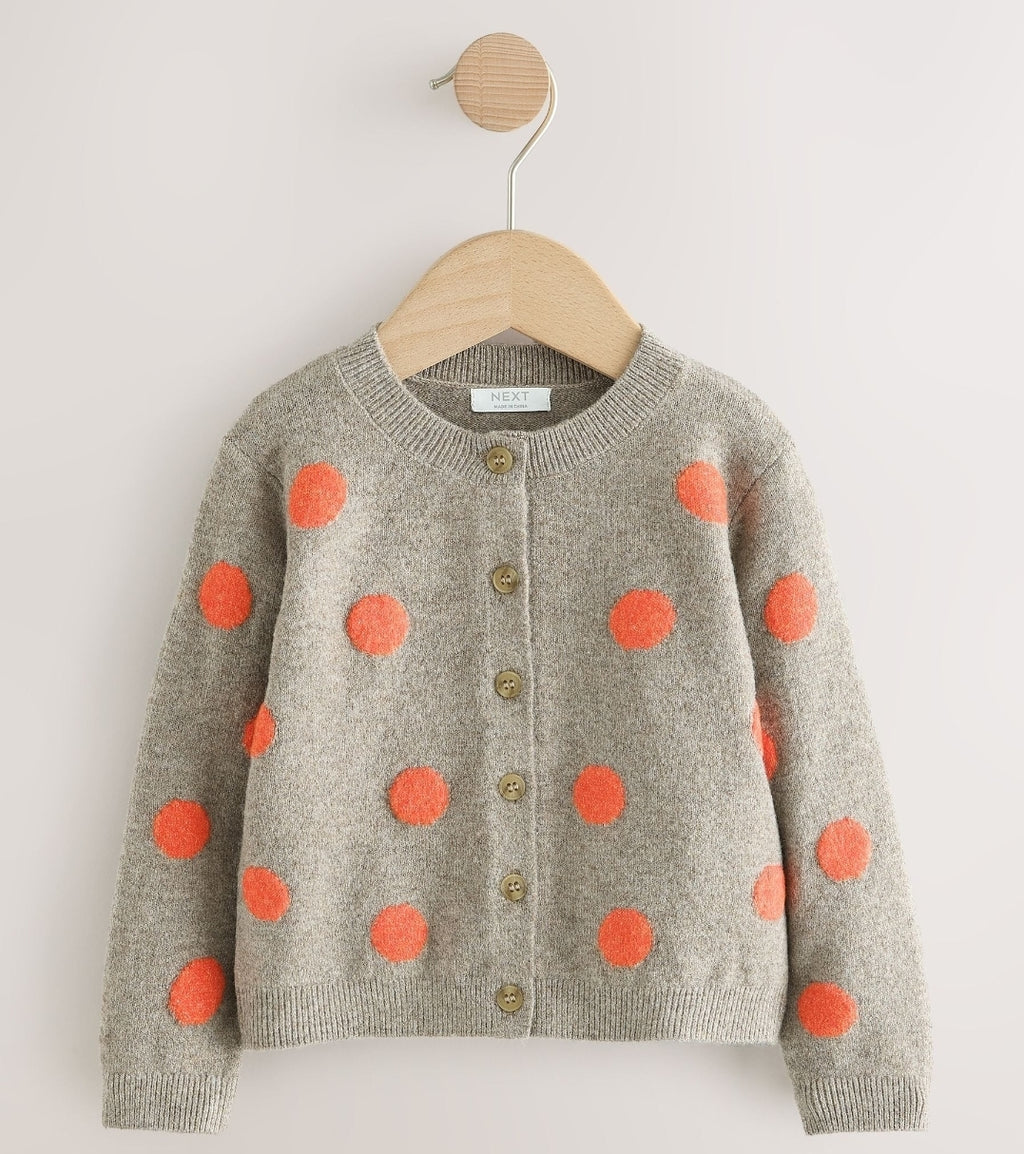 Orange spot Knit Cardigan