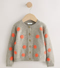 Orange spot Knit Cardigan