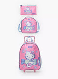 Sanrio Hello Kitty 3-Piece School Trolley Bag Set for Girls 3-5 Years with Lunch Bag - 14 inches