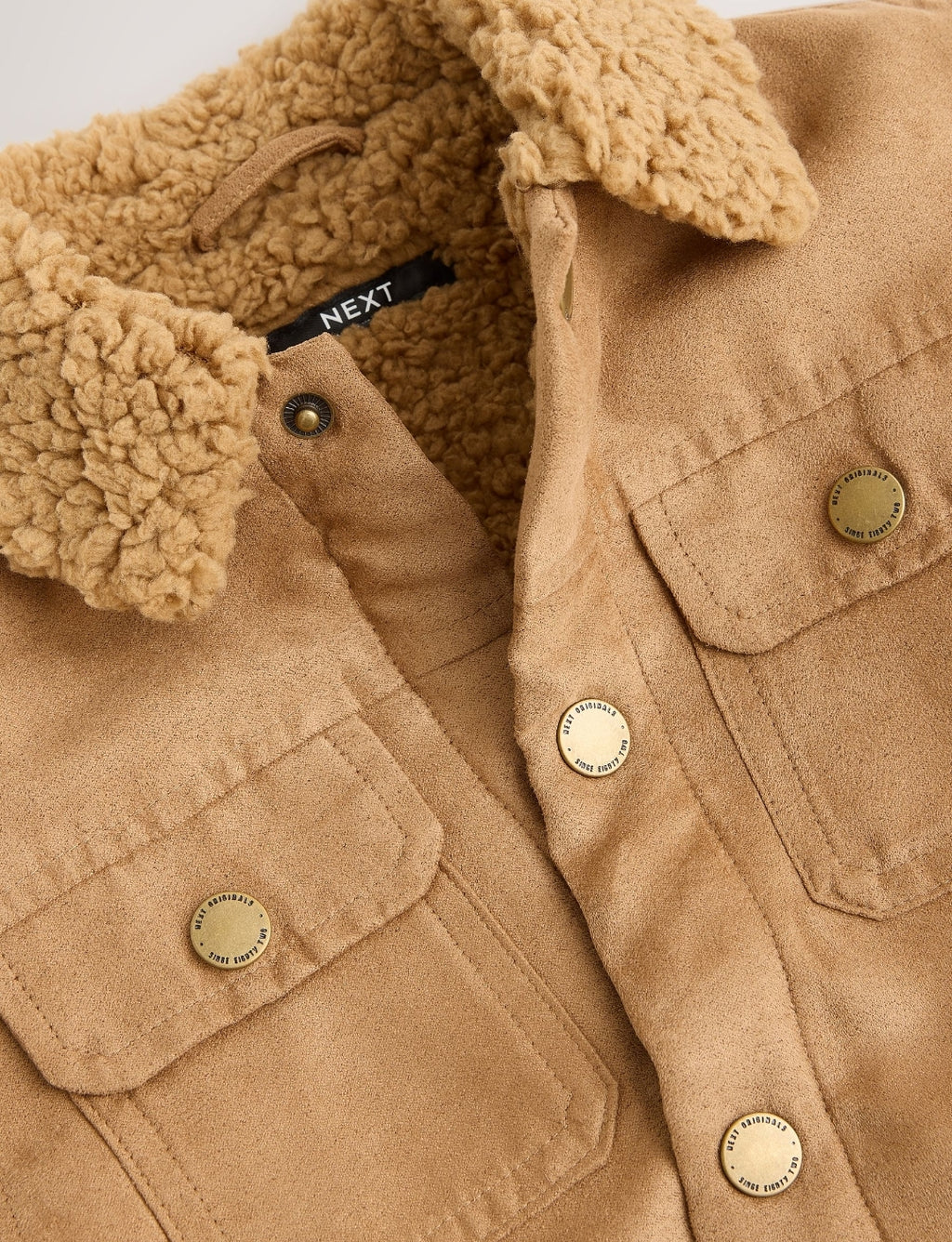 Tan Brown Faux Suede Borg Lined
Shacket